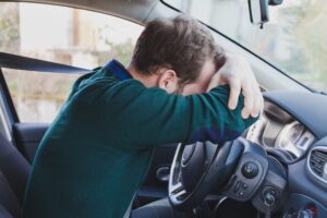 Fatigue driver in the car