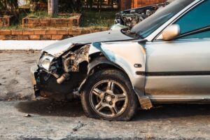Damaged car after accident